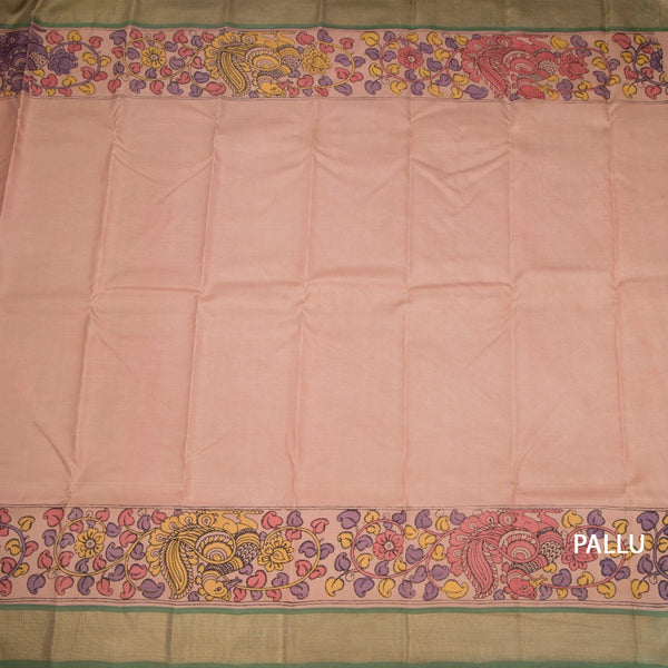 KSSMLSR42346-2-Peach-Silk-Saree-With-Kalamkari-Printed-And-Zari-Border-pallu