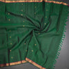 KSSMLSR42347-4-Dark-Green-Silk-Saree-With-Peacock-And-Chakra-Buttas-And-Zari-Border-crush