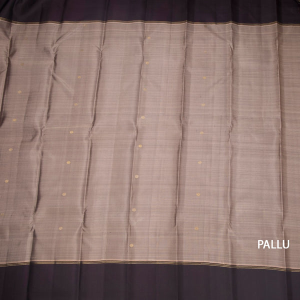 KSSMLSR42350-2-Light-Brown-Silk-Saree-With-Chakra-Buttas-And-Dark-Brown-Border-pallu