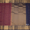 KSSMLSR42478-2-Dark-Pink-Checked-Silk-Saree-With-Birds-Buttas-And-Gold-Zari-Border-pallu