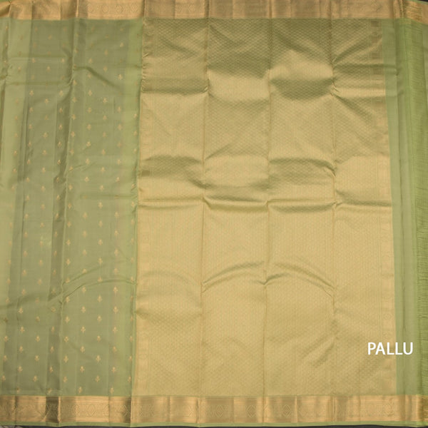 KSSMLSR42479-2-Pista-Green-Silk-Saree-With-Floral-Zari-Buttas-And-Gold-Zari-Border-02-pallu