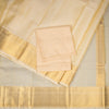 8 X 4 Plain Sandal Silk Dhoti With Angavastram and Matching Shirt Material 02
