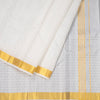 Designer Embossed Cream Silk Dhoti With Angavastram 8 X 4 80K 04