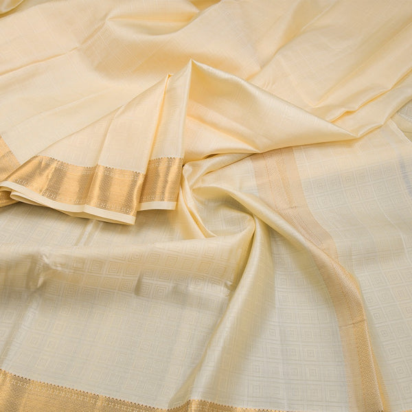 8 X 4 Sandal Embossed Silk Dhoti With Angavastram And Matching Shirt Material 03