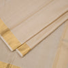 8 X 4 Light Sandal Embossed Silk Dhoti With Angavastram And Matching Shirt Material