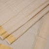 8 X 4 Cream Embossed Silk Dhoti With Angavastram And Matching Shirt Material