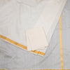 8 Mozham Cream Plain Silk Dhoti And Matching Shirt Material 02