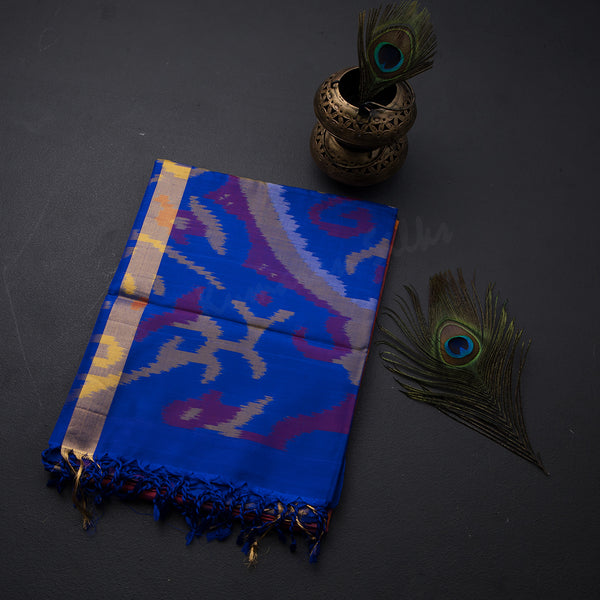 Red Soft Silk Saree With Pochampally Pallu - Kumaran Silks