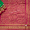 Pure Silk Parrot Green Saree With Gold Zari Buttas And Contrast Border - Kumaran Silks