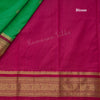 Pure Silk Parrot Green Saree With Gold Zari Buttas And Contrast Border - Kumaran Silks