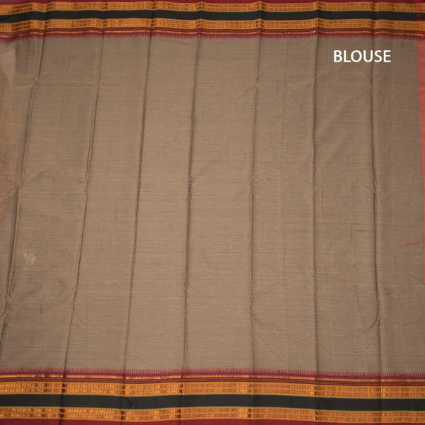 KSSRSSR42399-3-Dharwad-Cotton-Light-Brown-Plain-Saree-And-Zari-Border-blouse