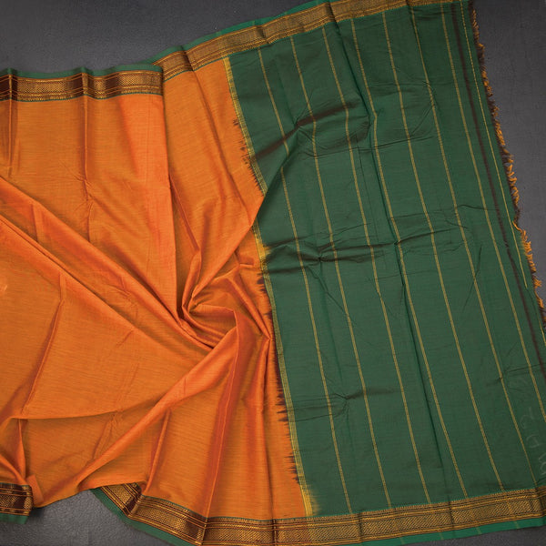 KSSRSSR42401-4-Dharwad-Cotton-Mango-Yellow-Plain-Saree-And-Zari-Border-crush