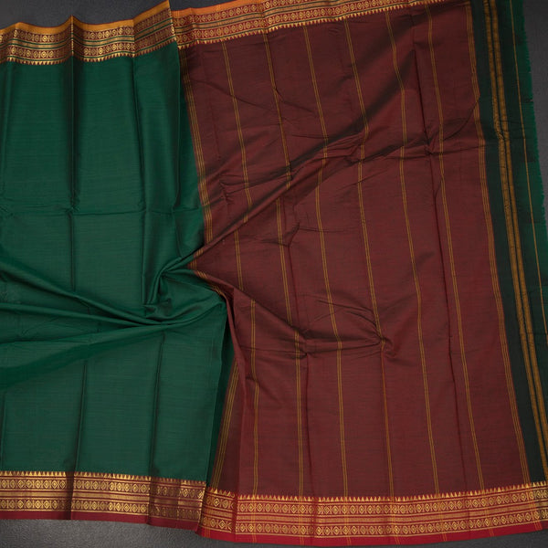 KSSRSSR42403-4-Dharwad-Cotton-Dark-Green-Plain-Saree-And-Zari-Border-crush