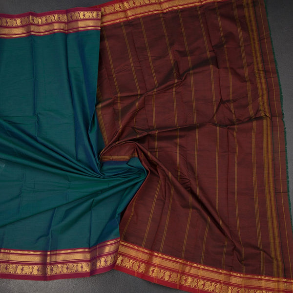KSSRSSR42404-4-Dharwad-Cotton-Shot-Colour-Plain-Saree-And-Zari-Border-crush