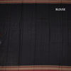 KSSRSSR42409-3-Dharwad-Cotton-Black-Plain-Saree-And-Thread-Border-blouse
