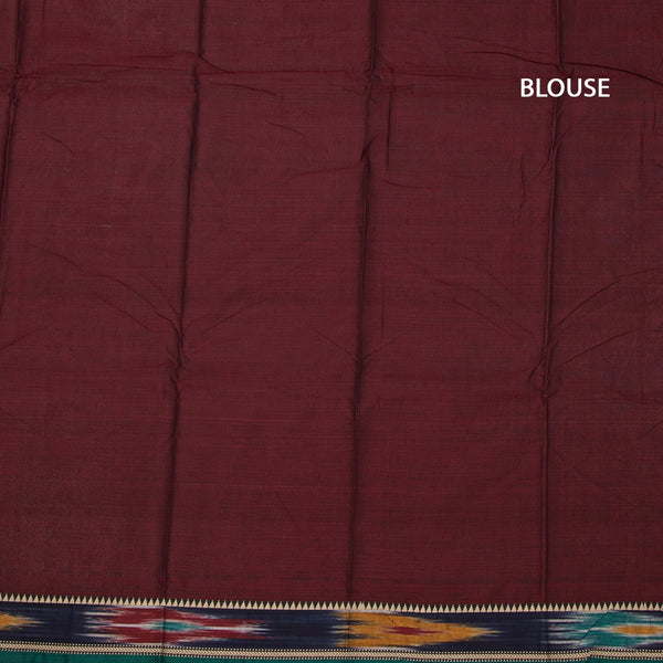 KSSRSSR42411-3-Dharwad-Cotton-Maroon-Plain-Saree-Print-With-Thread-Border-blouse