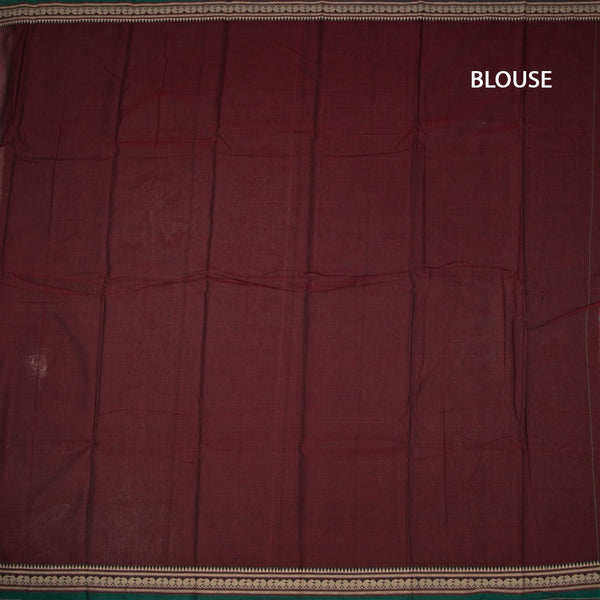 KSSRSSR42423-3-Dharwad-Cotton-Maroon-Plain-Saree-And-Thread-Border-02-blouse