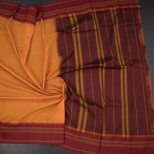KSSRSSR42434-4-Dharwad-Cotton-Mango-Yellow-Plain-Saree-And-Temple-Border-crush