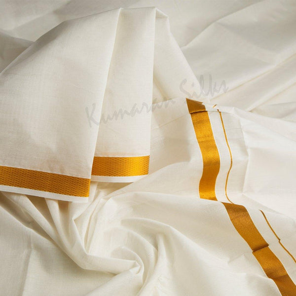 10 x 6 Unbleached Cotton Dhoti 01 - Kumaran Silks