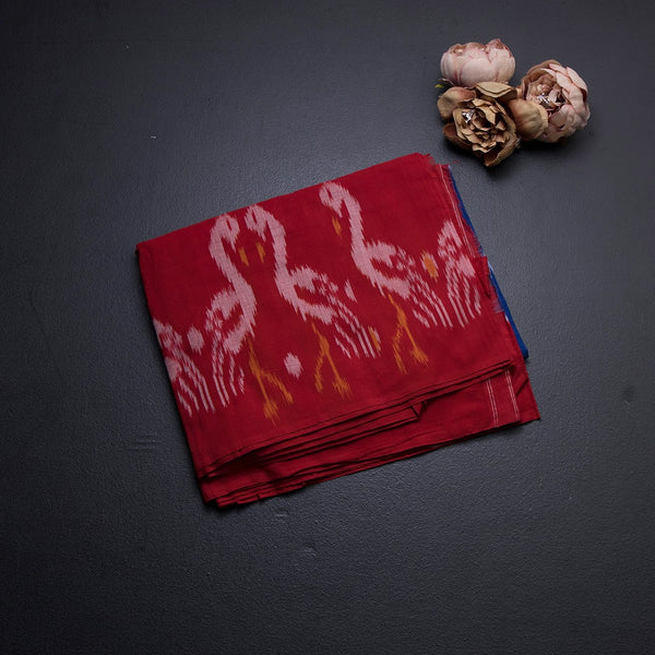 Pochampally Cotton Blue Saree Without Blouse 02