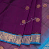Amirthavarshini Silk Cotton Purple Saree With Chakra Buttas - Kumaran Silks