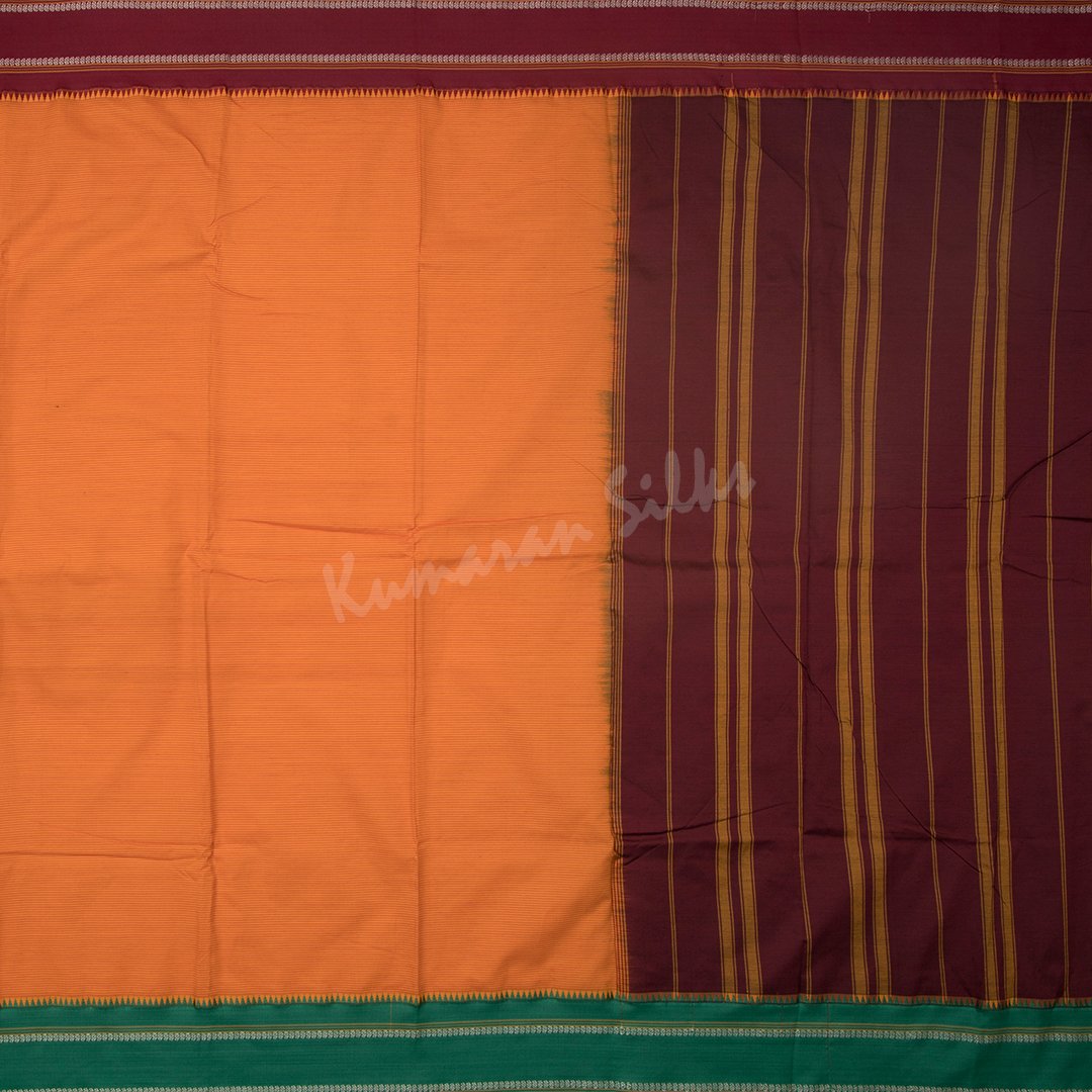 Dharwad Cotton Orange Striped Saree