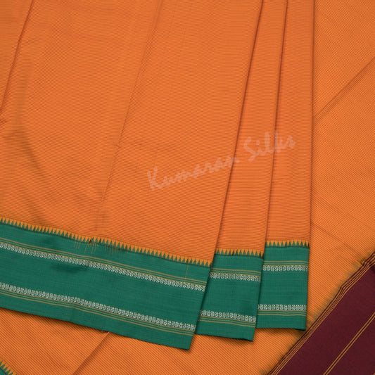 Dharwad Cotton Orange Striped Saree