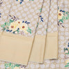 Semi Banaras Light Brown Floral Printed Saree - Kumaran Silks