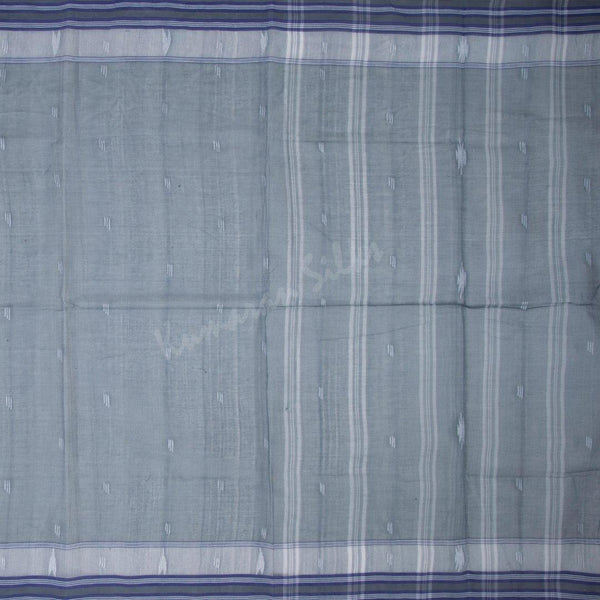 Bengali Cotton Dark Grey Saree Without Blouse 02 - Kumaran Silks