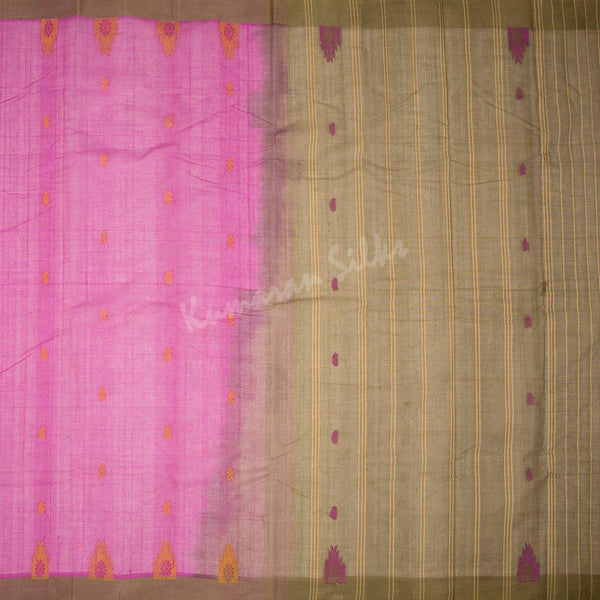 Kanchi Cotton Magenta Pink Saree With Simple border - Kumaran Silks