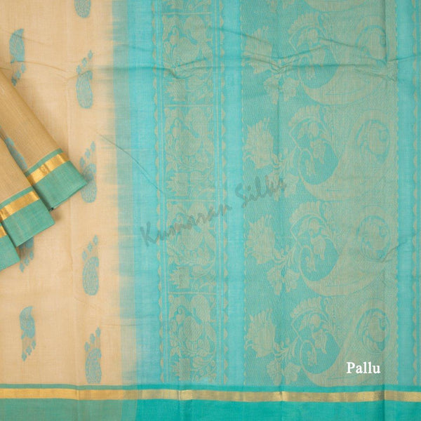 Kanchi Cotton Peanut Brown Saree With Simple border - Kumaran Silks
