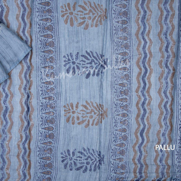 Semi Linen Grape Violet Floral Printed Saree - Kumaran Silks