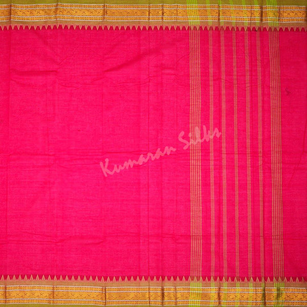 Chettinad Cotton Pink Plain Saree Without Blouse - Kumaran Silks