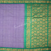 Gadwal Cotton Violet Checked Saree Without Blouse - Kumaran Silks