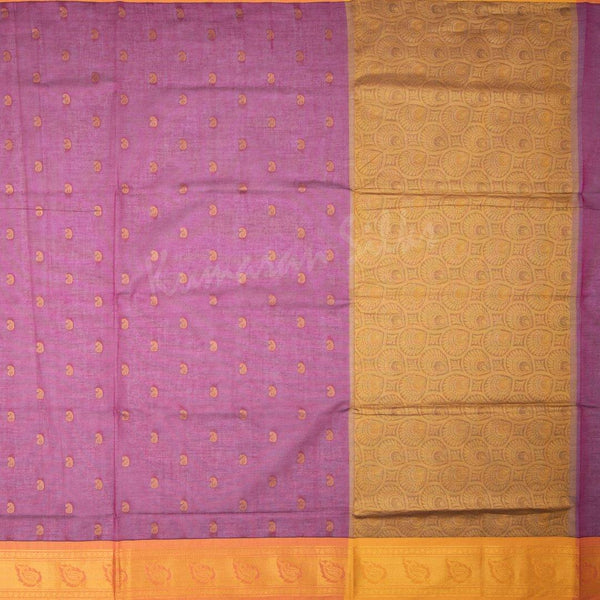 Venkatagiri Handloom Cotton Dark Pink Saree Without Blouse 03 - Kumaran Silks