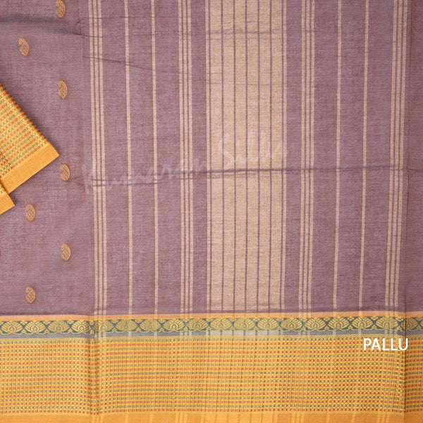 Venkatagiri Handloom Cotton Dark Brown Saree Without Blouse 03 - Kumaran Silks