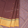 Venkatagiri Handloom Cotton Dark Brown Saree Without Blouse 03 - Kumaran Silks