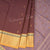 Venkatagiri Handloom Cotton Dark Brown Saree Without Blouse 03 - Kumaran Silks