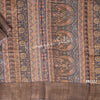 Pure Tussar Dark Brown Mango Printed Saree - Kumaran Silks