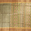 Pure Tussar Green Floral Printed Saree 02 - Kumaran Silks