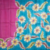 Pure Tussar Dark Pink Saree With Floral Border - Kumaran Silks