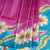 Pure Tussar Dark Pink Saree With Floral Border - Kumaran Silks