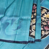 Pure Tussar Sky Blue Birds And Floral Printed Saree - Kumaran Silks
