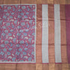Pure Tussar Dark Pink Floral Printed Saree - Kumaran Silks