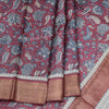 Pure Tussar Dark Pink Floral Printed Saree - Kumaran Silks