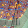 Pure Tussar Brown Floral Printed Saree - Kumaran Silks