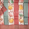 Pure Tussar Sage Green Saree With Floral Motif - Kumaran Silks