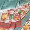 Pure Tussar Sage Green Saree With Floral Motif - Kumaran Silks