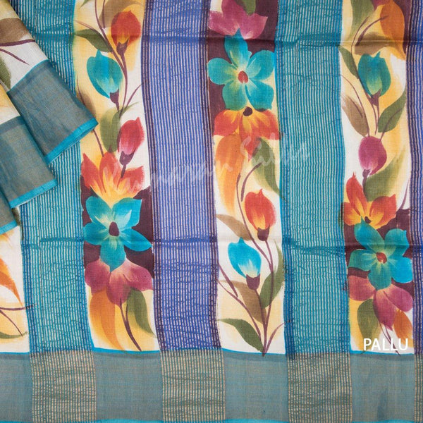 Pure Tussar Rose Pink Saree With Floral Motif - Kumaran Silks