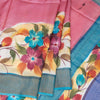 Pure Tussar Rose Pink Saree With Floral Motif - Kumaran Silks
